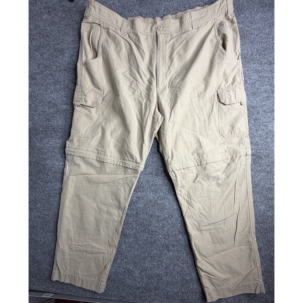 HB Harbor Bay Khaki‎ Pants Size 1XL Beige Flat Front Comfort Elastic Waist